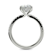 Nicollette Oval Cut Pave Hidden Halo 4 Prong Claw Set Engagement Ring Setting - Nivetta